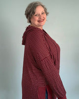 Striped Cotton Hoodie - Plus-Size Women's Clothes online | Dresses, tops, bottoms & more - Et Tu Boutique