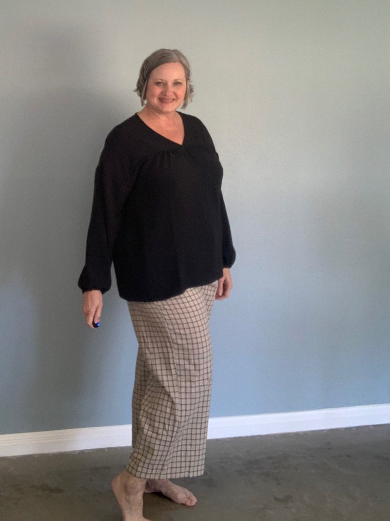 Wide Leg Checkered Pants - Plus-Size Women's Clothes online | Dresses, tops, bottoms & more - Et Tu Boutique